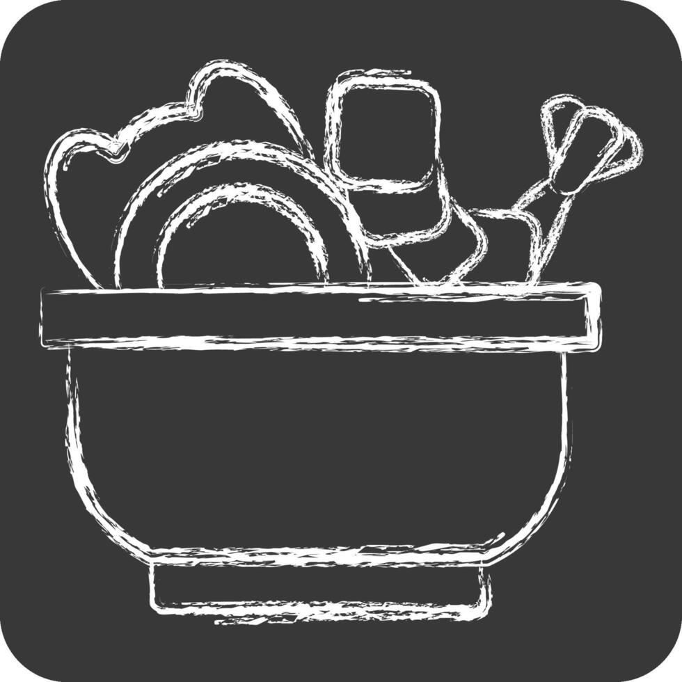Icon Sea Salad. related to Seafood symbol. chalk Style. simple design illustration vector