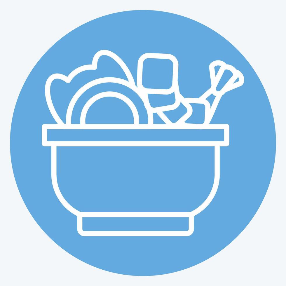 Icon Sea Salad. related to Seafood symbol. blue eyes style. simple design illustration vector