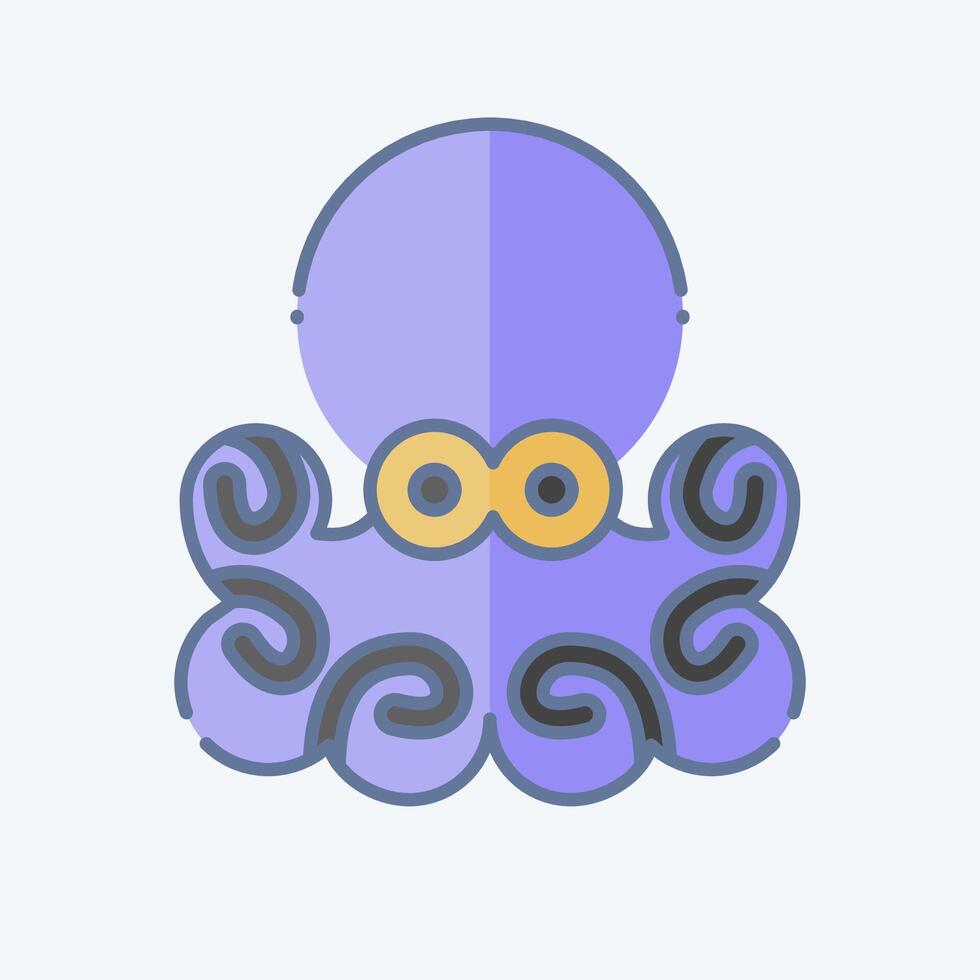 Icon Octopus. related to Seafood symbol. doodle style. simple design illustration vector