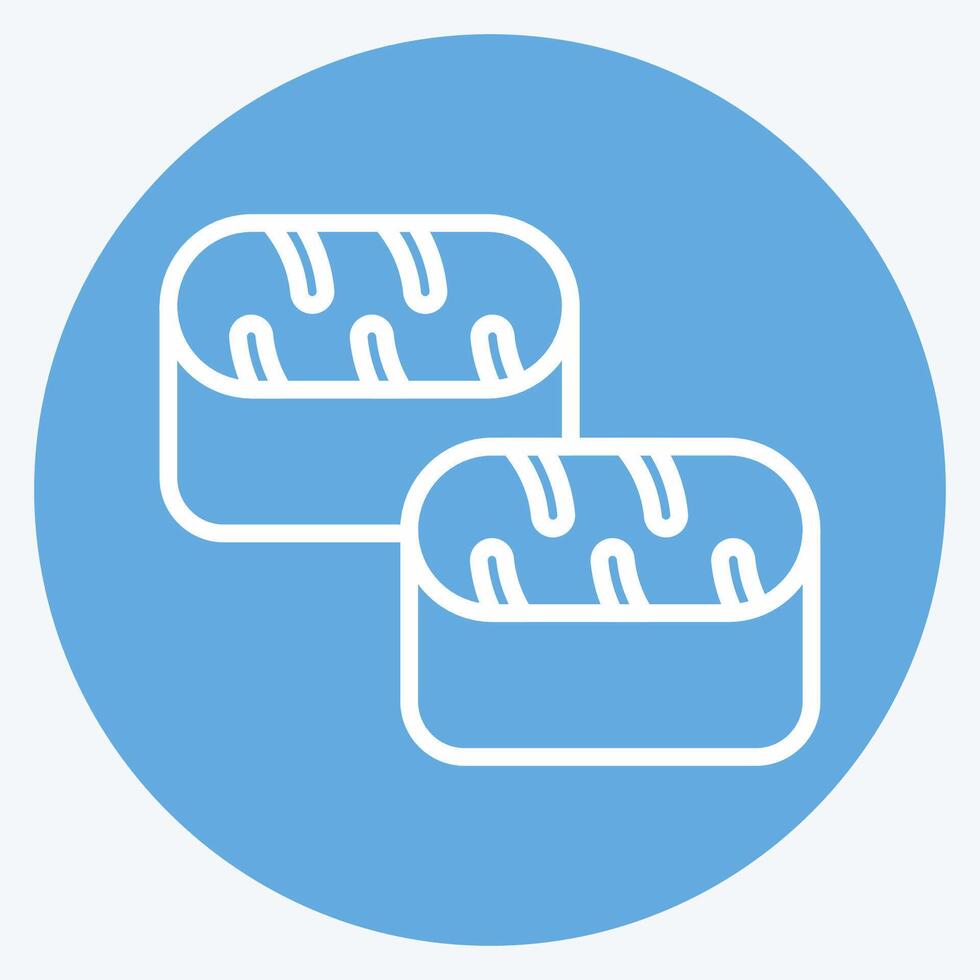 Icon Sushi Tuna. related to Seafood symbol. blue eyes style. simple design illustration vector