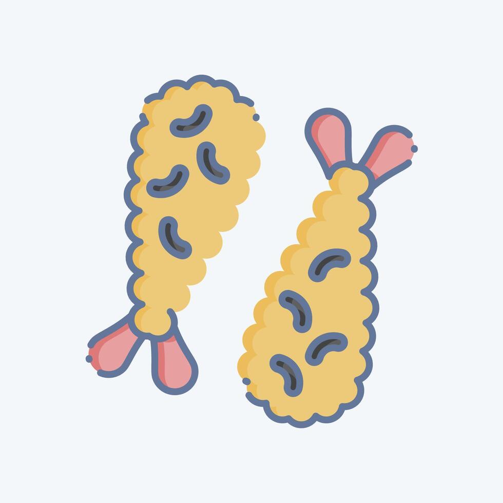 Icon Ebi Fry. related to Seafood symbol. doodle style. simple design illustration vector