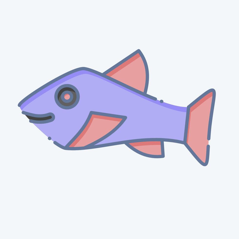 Icon Trout. related to Seafood symbol. doodle style. simple design illustration vector