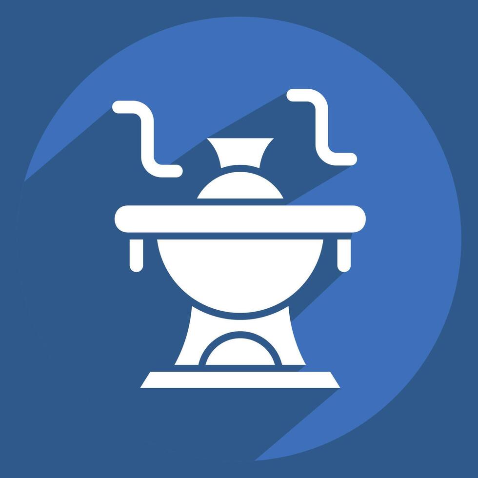 Icon Hot Pot. related to Seafood symbol. long shadow style. simple design illustration vector