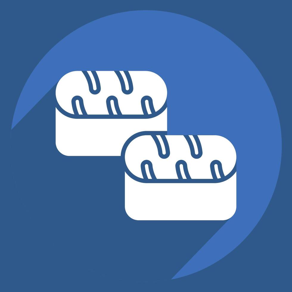 Icon Sushi Tuna. related to Seafood symbol. long shadow style. simple design illustration vector