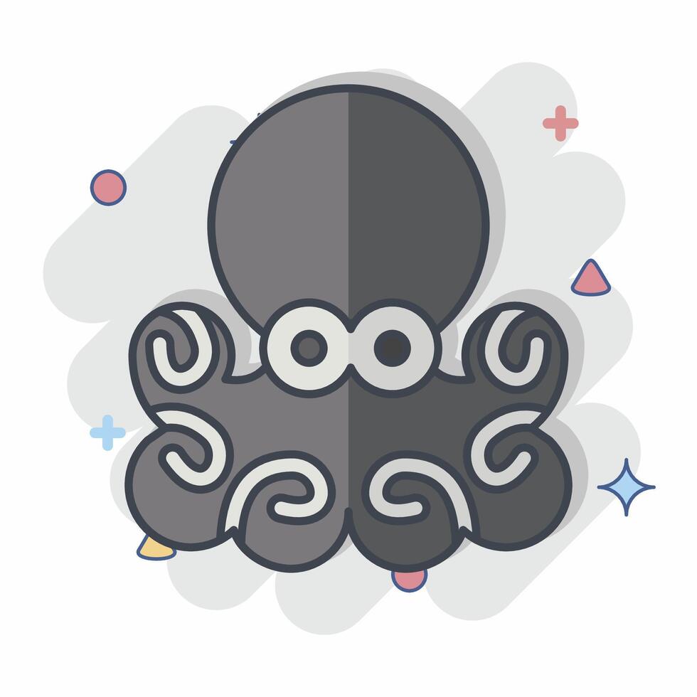 icono pulpo. relacionado a Mariscos símbolo. cómic estilo. sencillo diseño ilustración vector