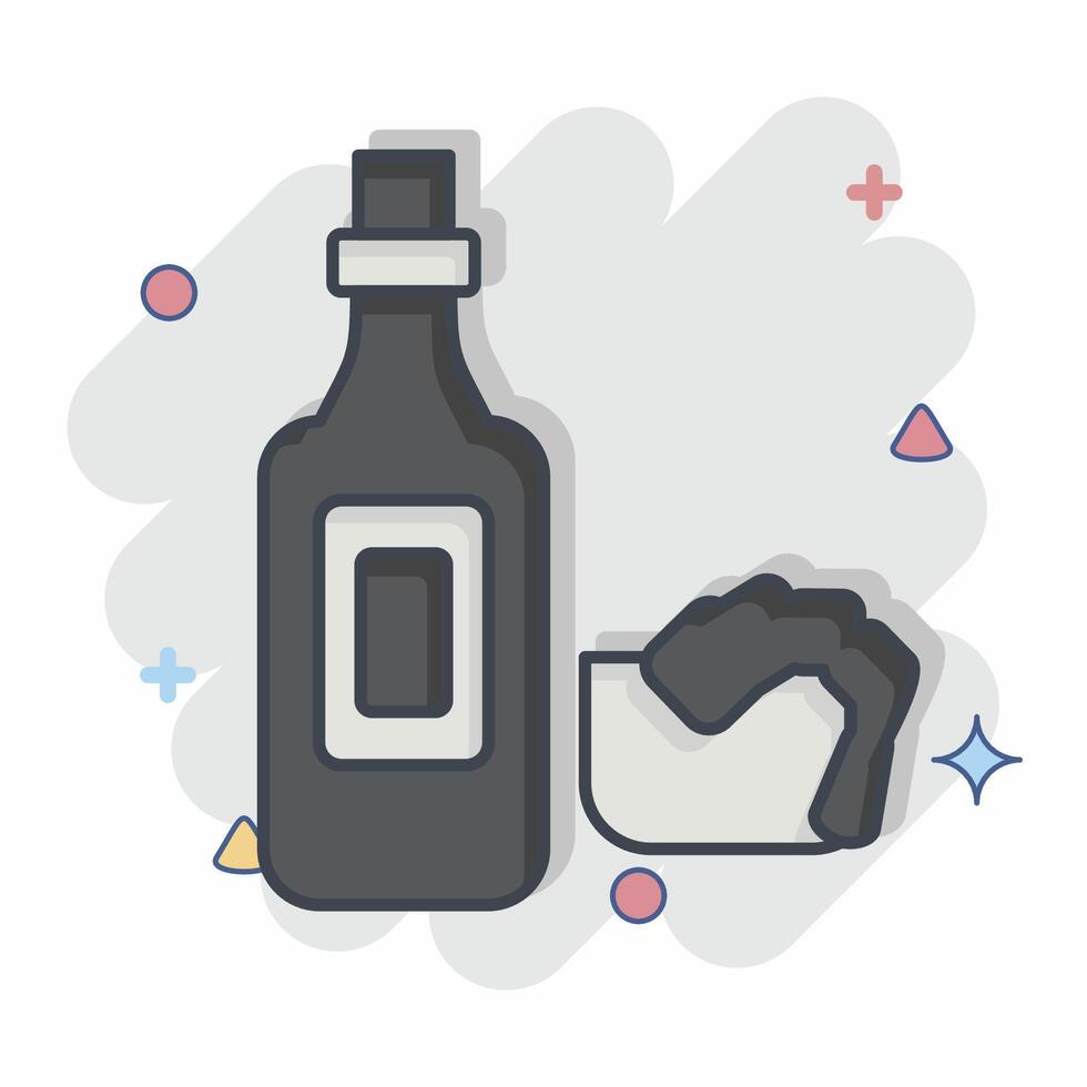 Icon Seafood Sauce. related to Seafood symbol. comic style. simple design illustration vector