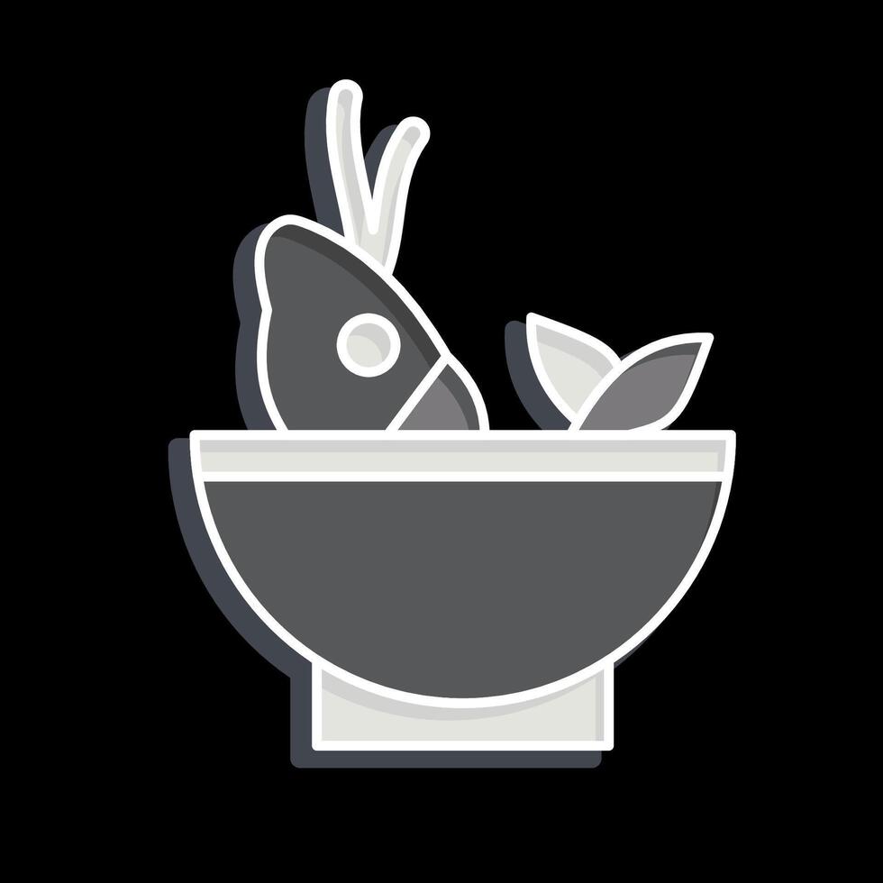 Icon Soup Sea. related to Seafood symbol. glossy style. simple design illustration vector