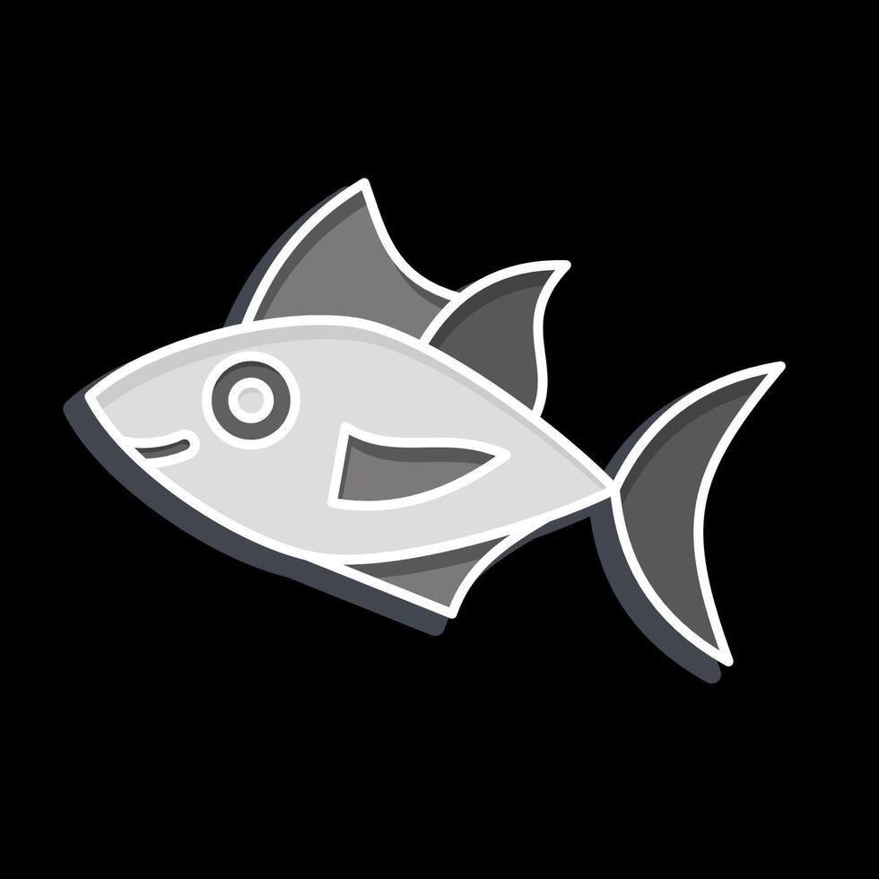 Icon Tuna. related to Seafood symbol. glossy style. simple design illustration vector