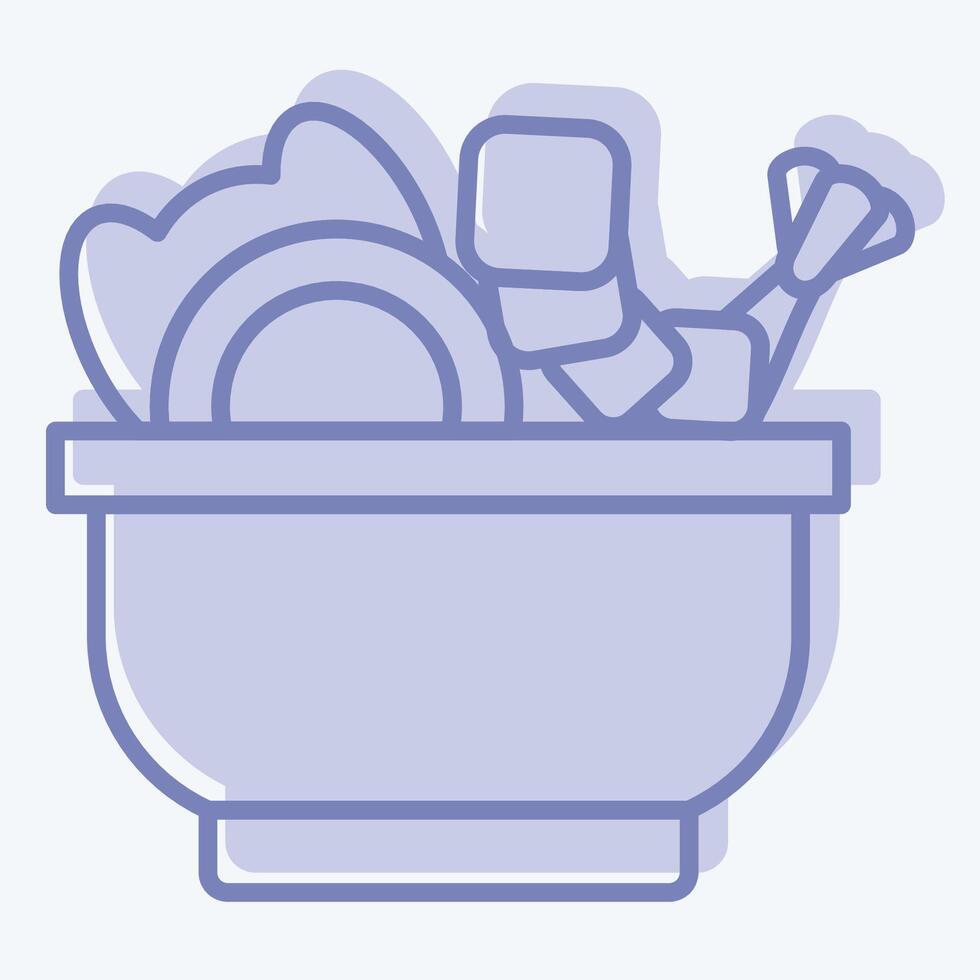 Icon Sea Salad. related to Seafood symbol. two tone style. simple design illustration vector