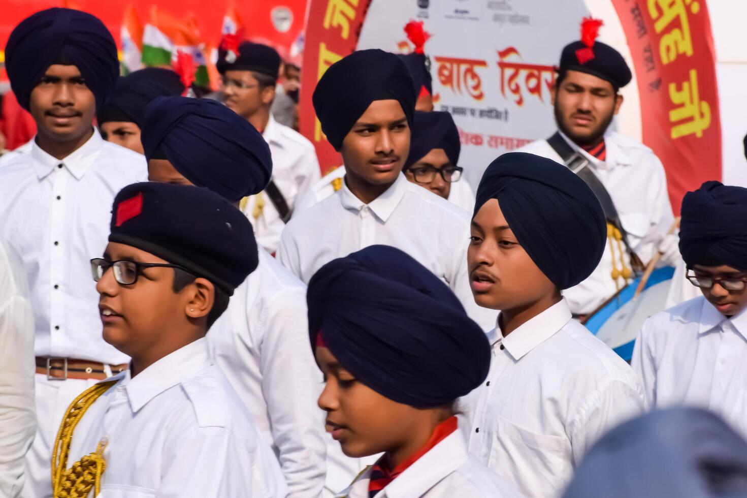Delhi, India - December 26 2023 - Veer Bal Diwas commemorates the martyrdom of the four sons of tenth and last Sikh Guru Gobind Singh, In Jan 2021 PM Modi announced Dec 26 observed as Veer Bal Diwas photo