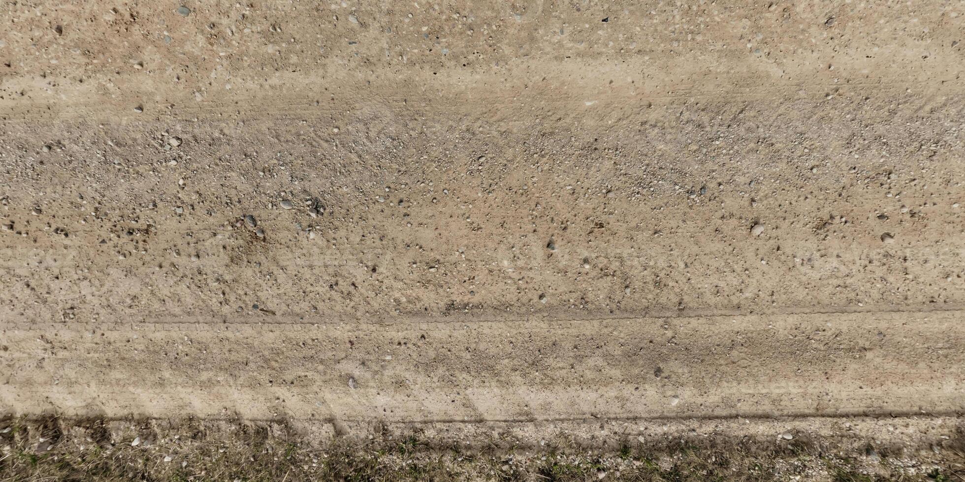 vista desde arriba sobre la textura del camino de ripio foto