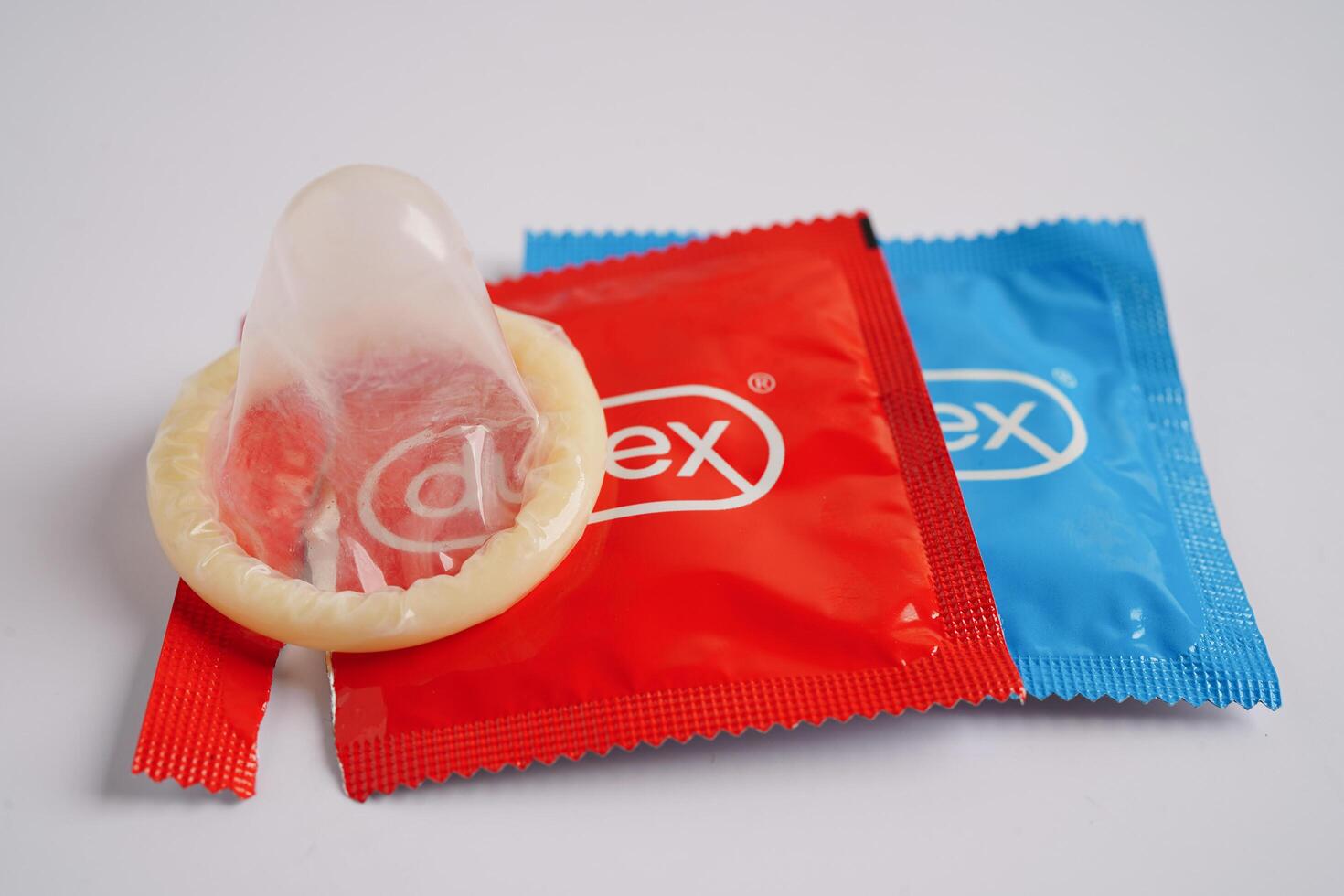 Bangkok, Thailand May 15, 2023 Condom for prevent infection, safe sex and birth control. photo