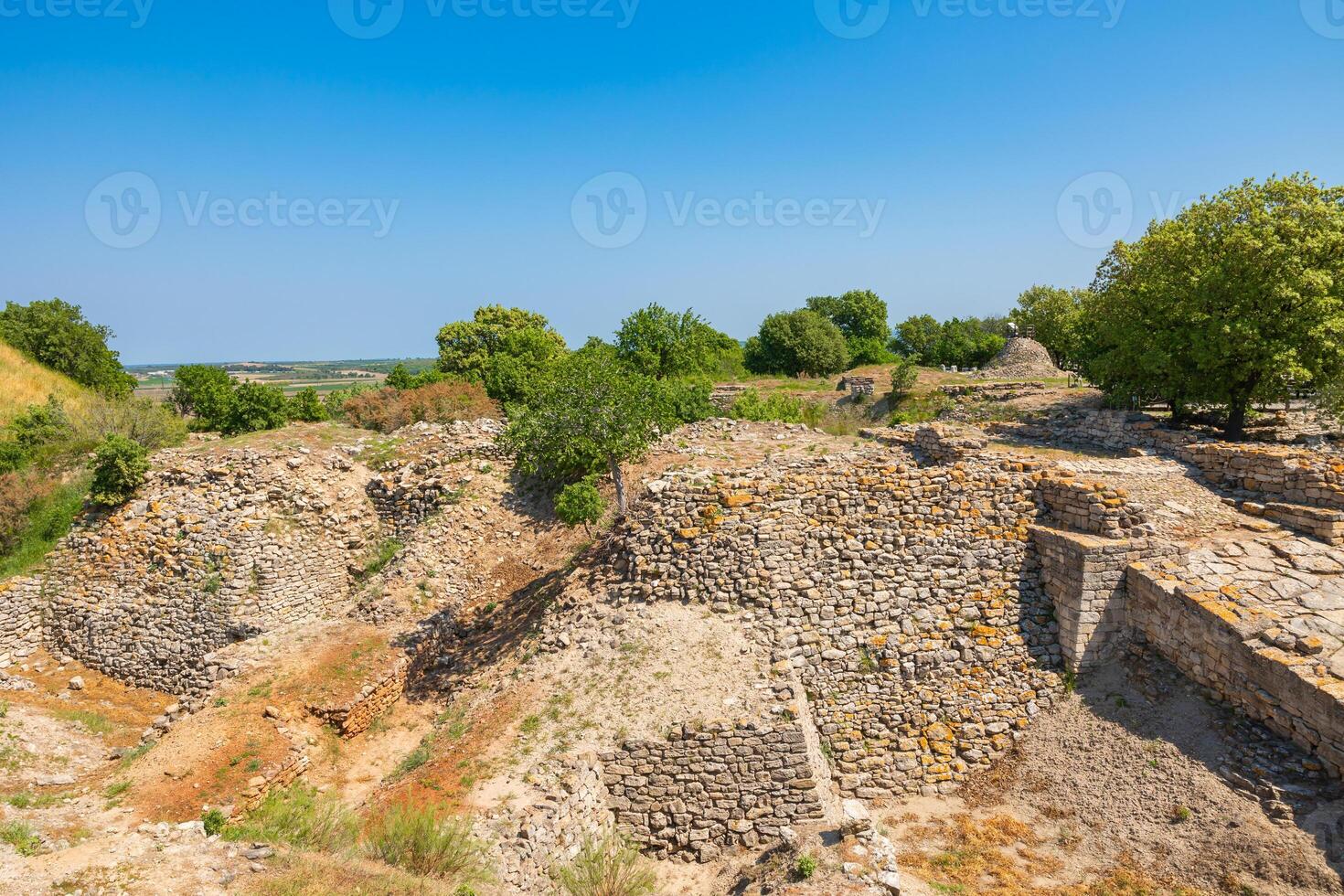 Troy ancient city ruins in Canakkale Turkey photo