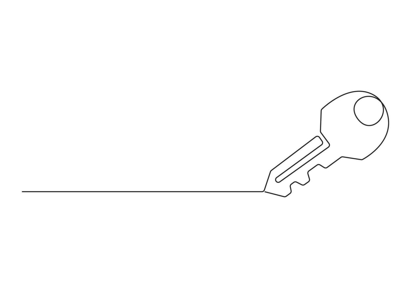 Continuous one line drawing of key pro illustration vector
