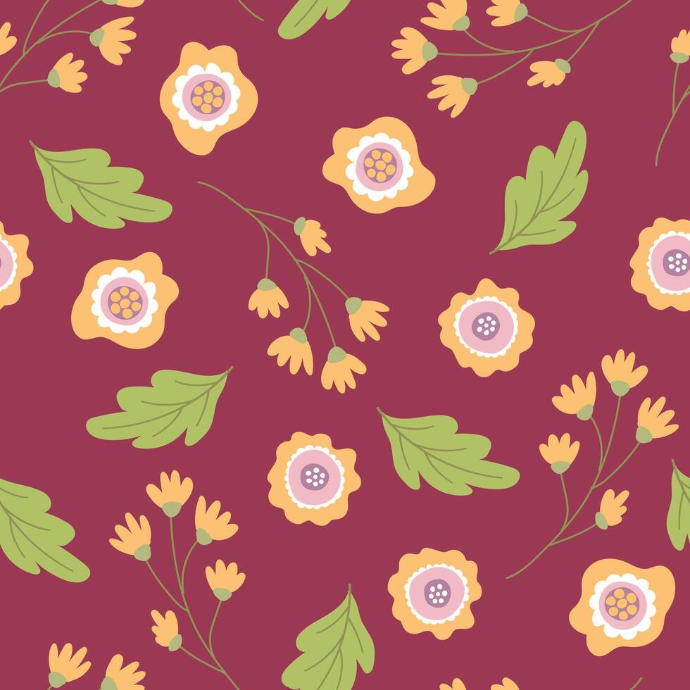 sin costura modelo con linda flores diseño para tela, textil, fondo de pantalla, embalaje vector