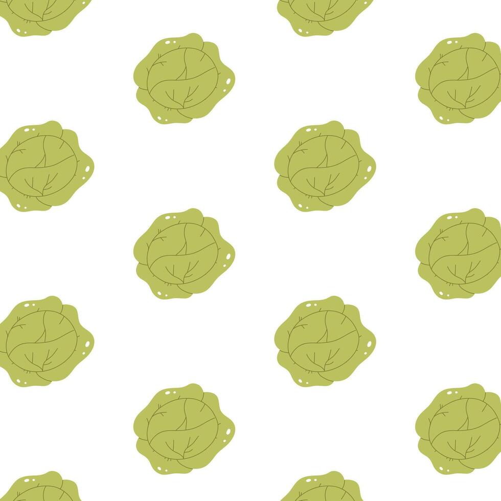 Seamless pattern with cabbage. Pattern with vegetables. illustration. vector
