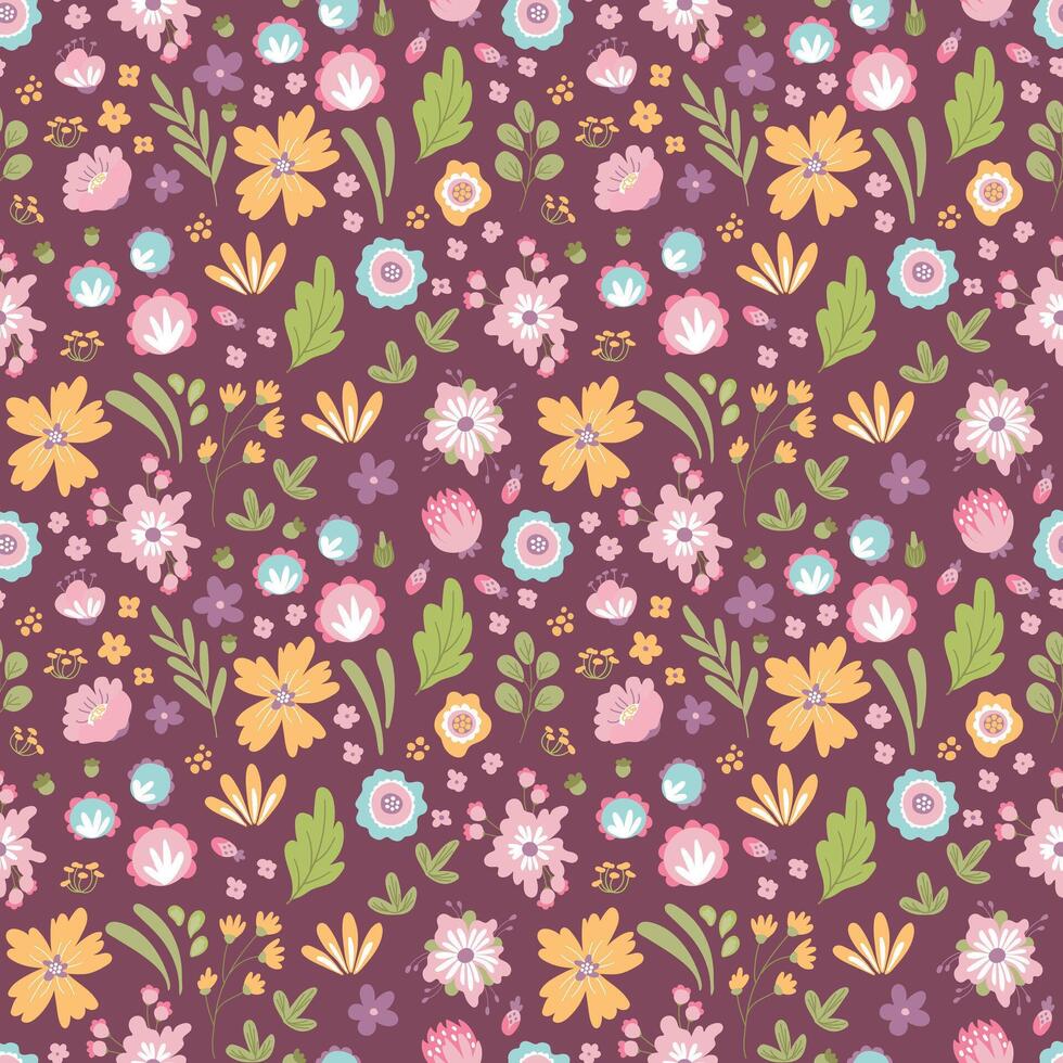 Seamless pattern with cute colors. Design for fabric, textile, wallpaper, packaging vector