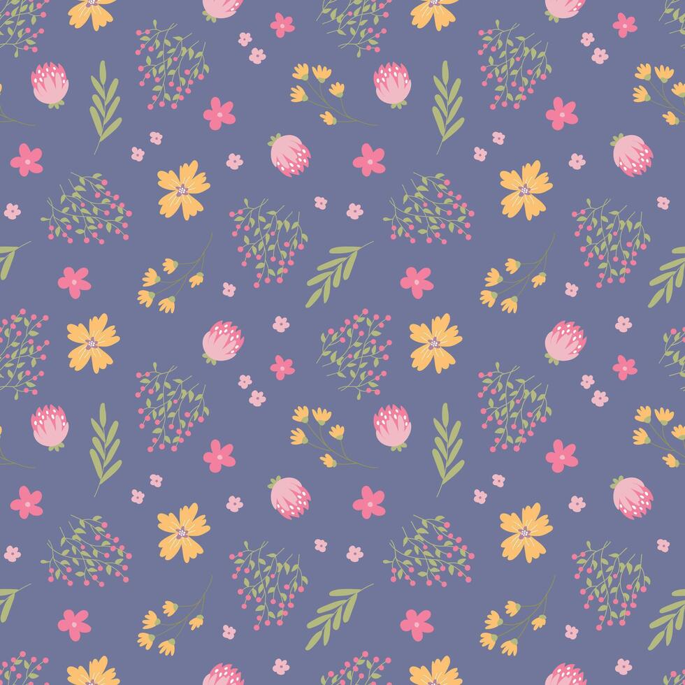 sin costura modelo con linda flores diseño para tela, textil, fondo de pantalla, embalaje vector