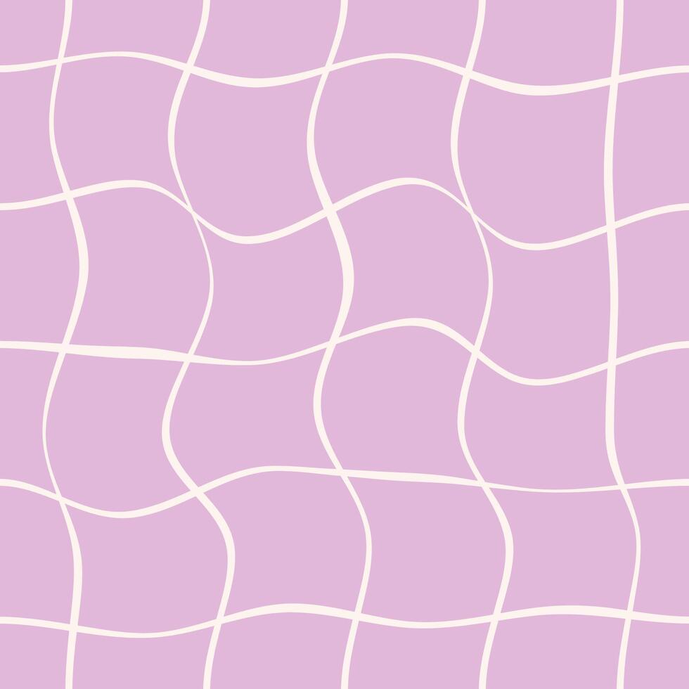 Retro Groovy Wavy Psychedelic Checkerboard Check Y2K 90s Phone Case Background Stationary Fashion Textile Repeat Pattern vector
