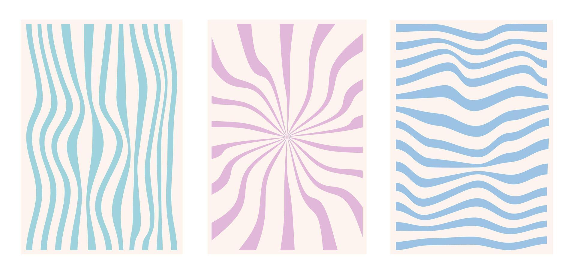 Y2k backgrounds. 90s aesthetic. Swirling lines, wavy lines, spiral. Posters with trendy retro style. vector