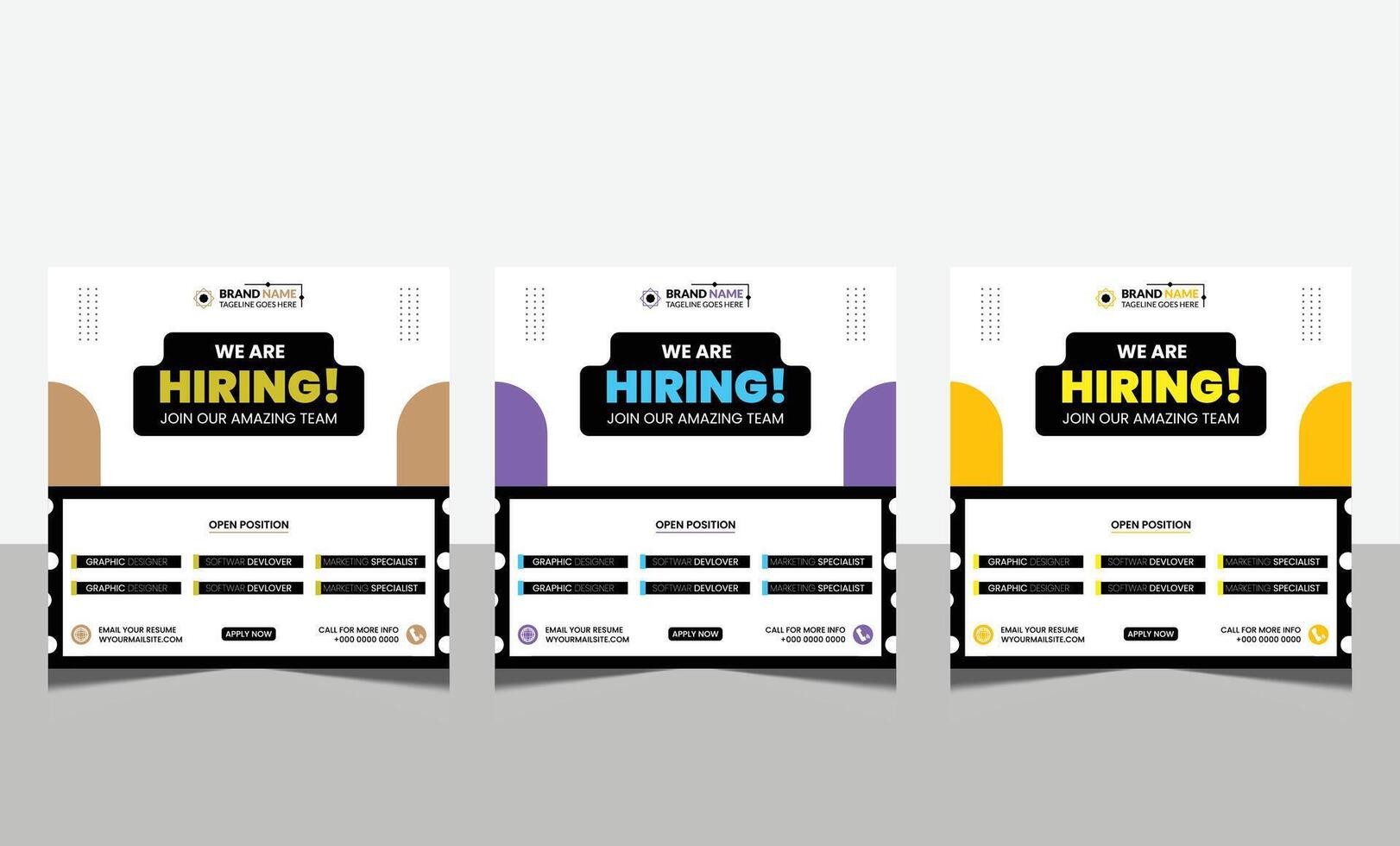 We are hiring job vacancy social media post banner design template vector
