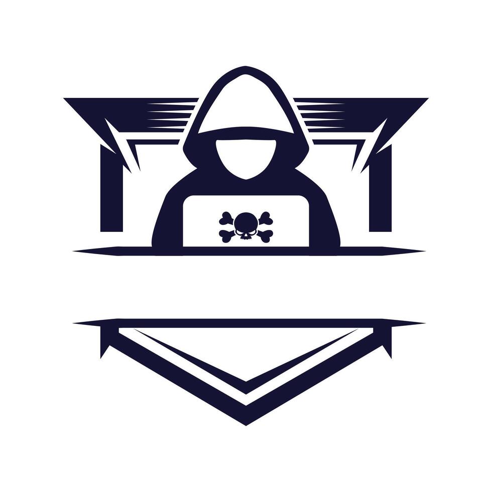 Hacker outline badge logo vector