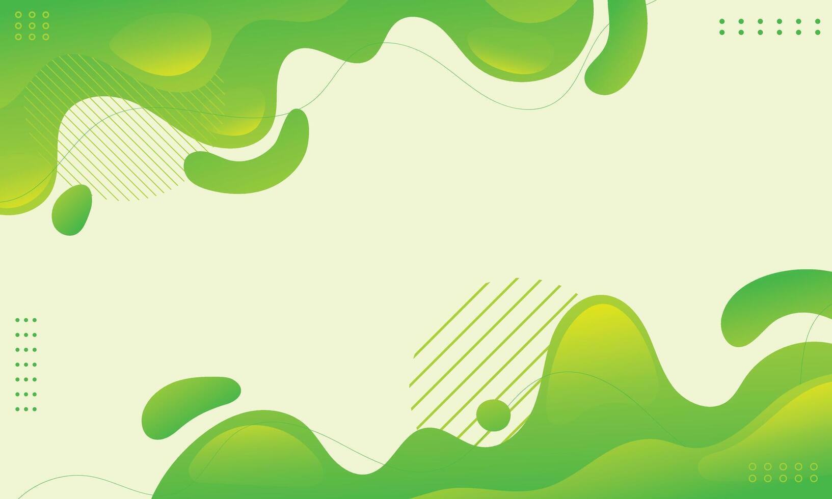 Wavy green gradient color fluid abstract background vector