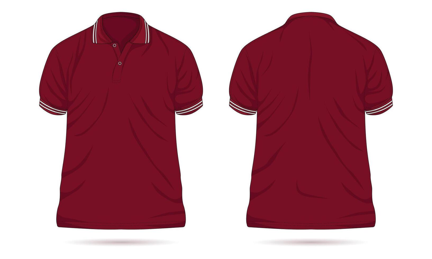 Modern polo shirt mockup front and back view vector