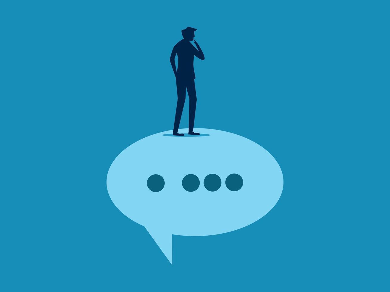 Concentrate or think logically. Businessman thinking on speech bubble vector