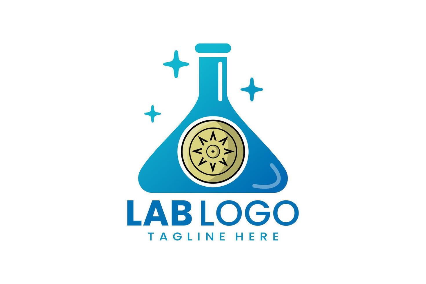 Flat modern simple shield laboratory logo template icon symbol design illustration vector