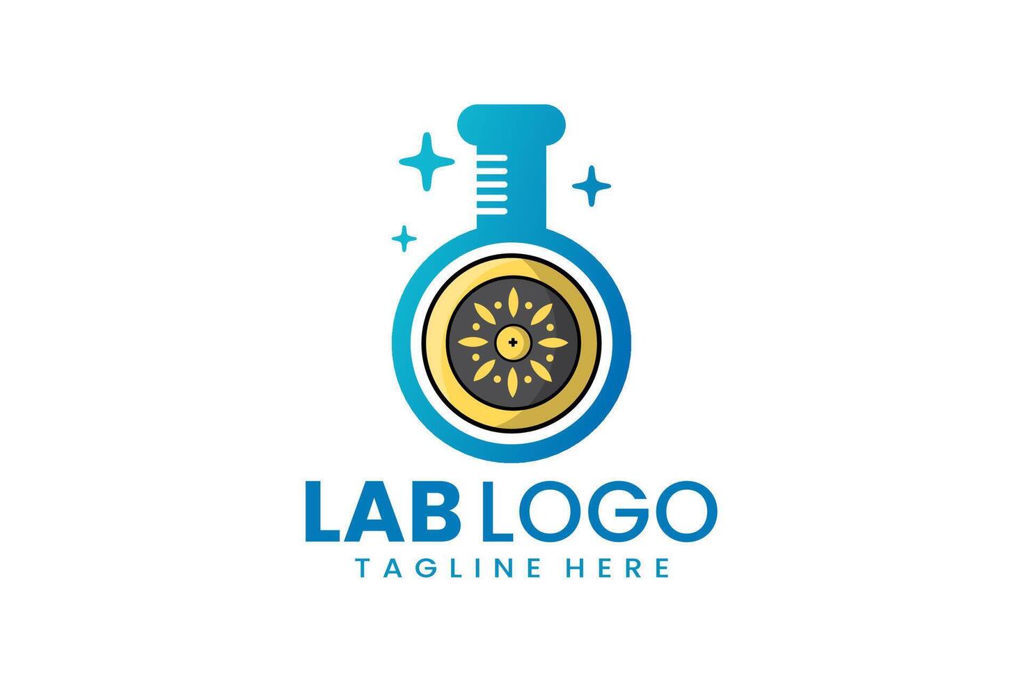 plano moderno sencillo proteger laboratorio logo modelo icono símbolo diseño ilustración vector