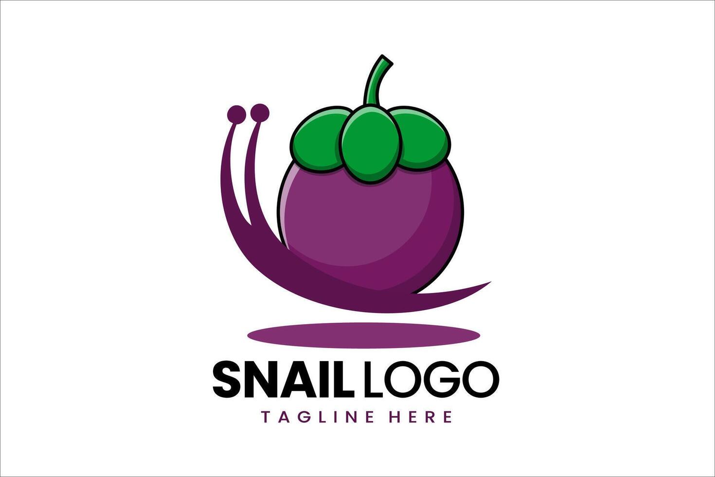 Flat modern simple mangosteen snail logo template icon symbol design illustration vector