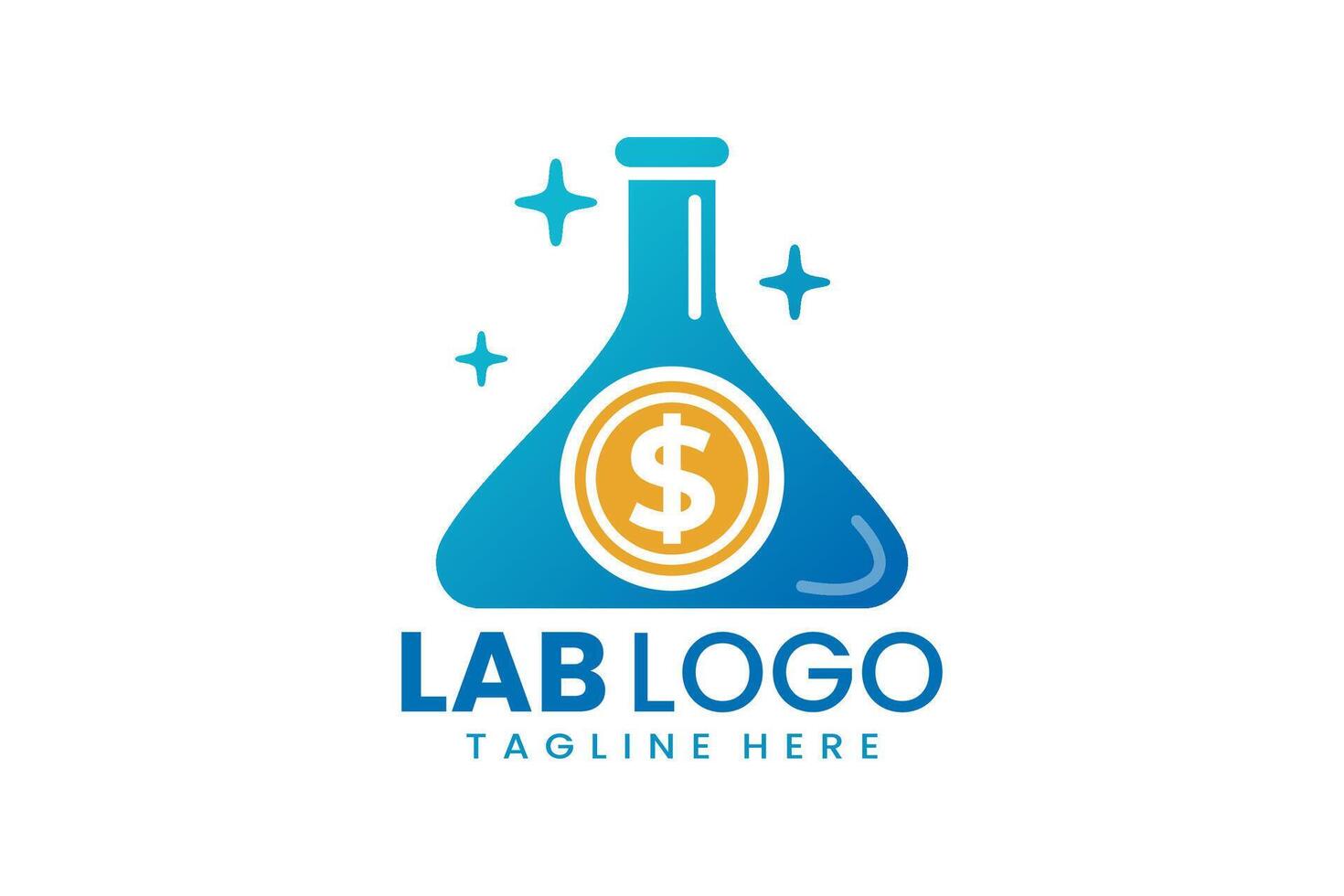 Flat modern simple money laboratory logo template vector