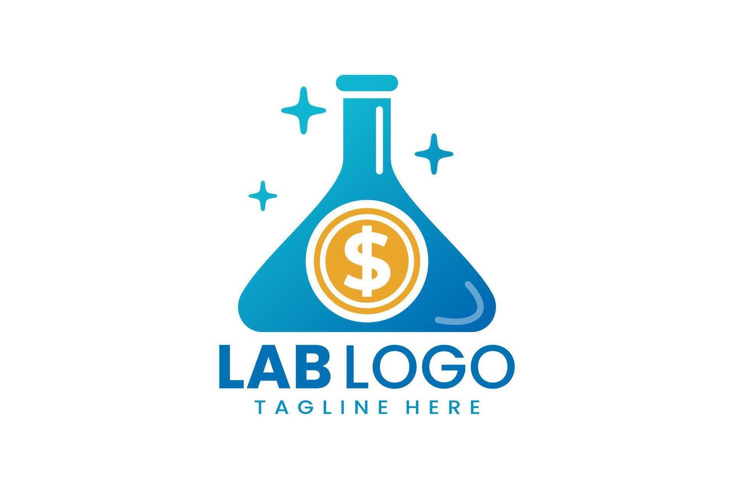 plano moderno sencillo dinero laboratorio logo modelo vector