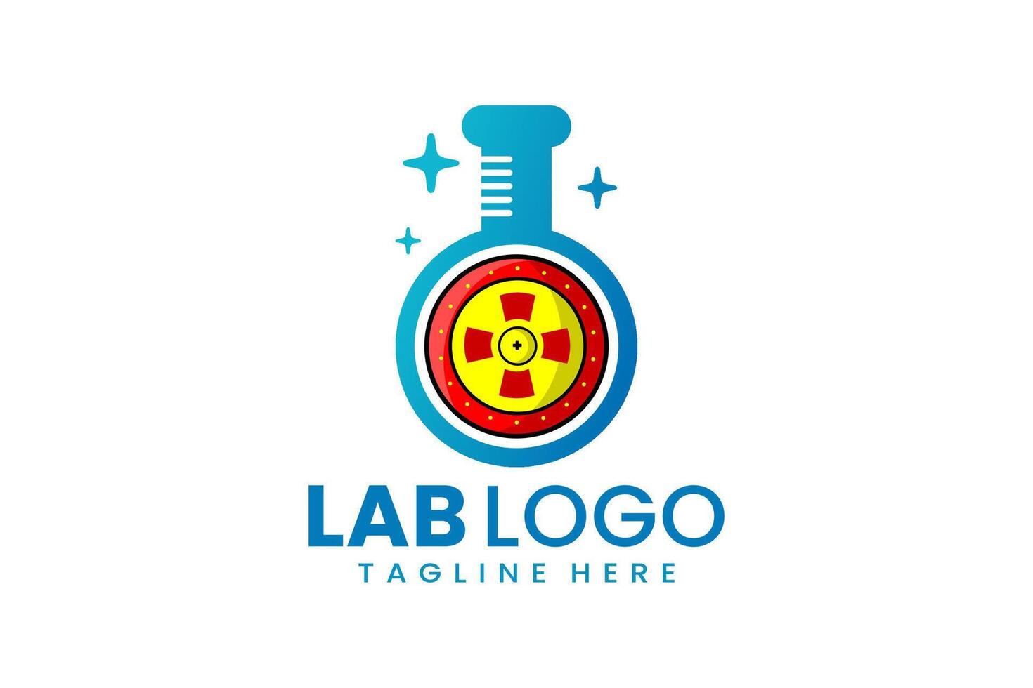 plano moderno sencillo proteger laboratorio logo modelo icono símbolo diseño ilustración vector