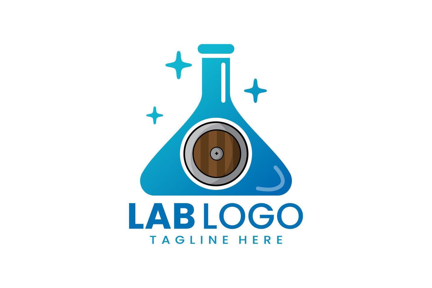 plano moderno sencillo proteger laboratorio logo modelo icono símbolo diseño ilustración vector