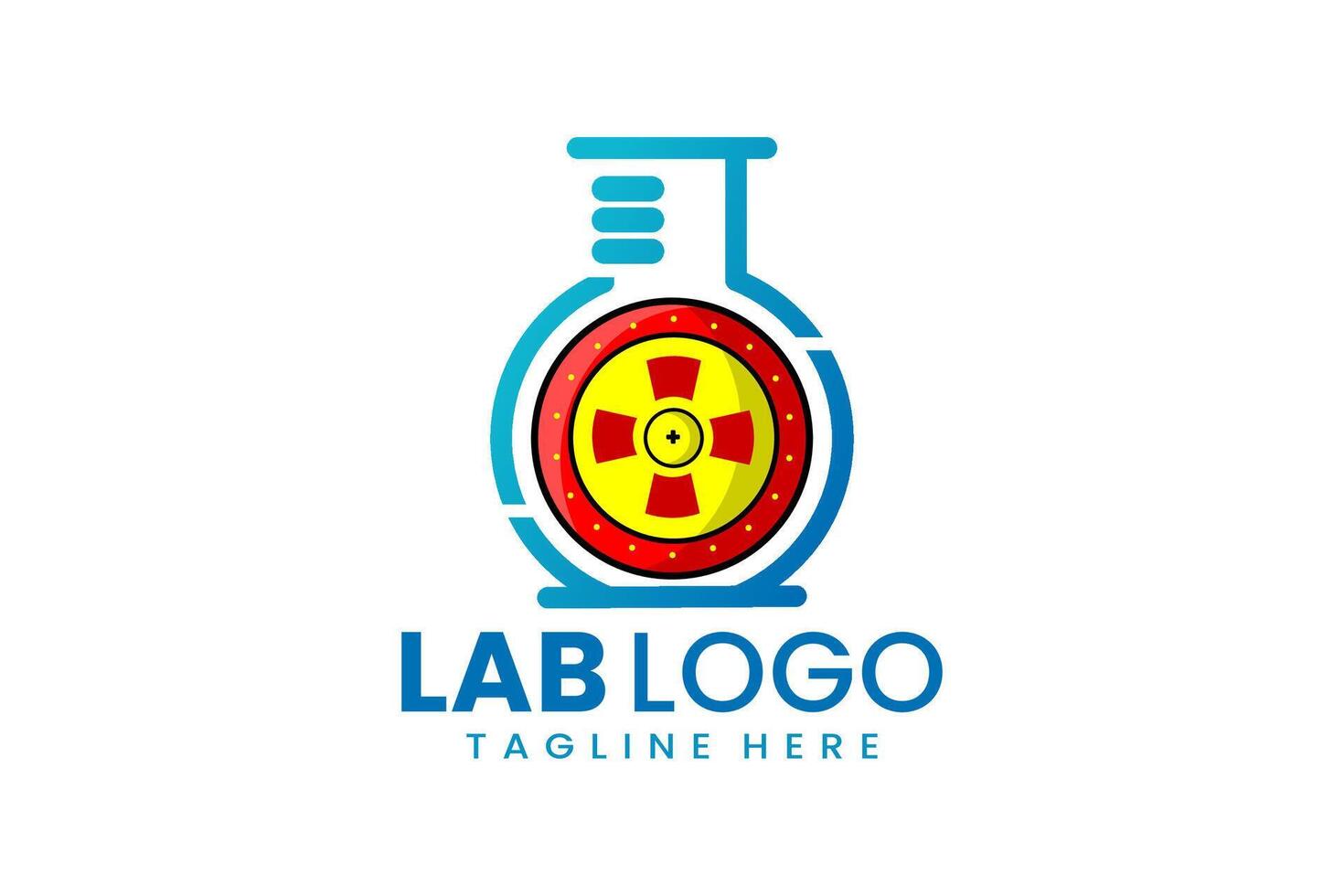 plano moderno sencillo proteger laboratorio logo modelo icono símbolo diseño ilustración vector