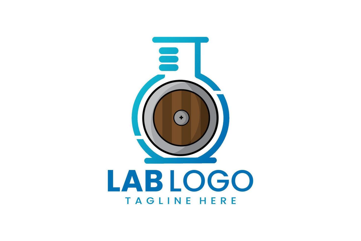 plano moderno sencillo proteger laboratorio logo modelo icono símbolo diseño ilustración vector