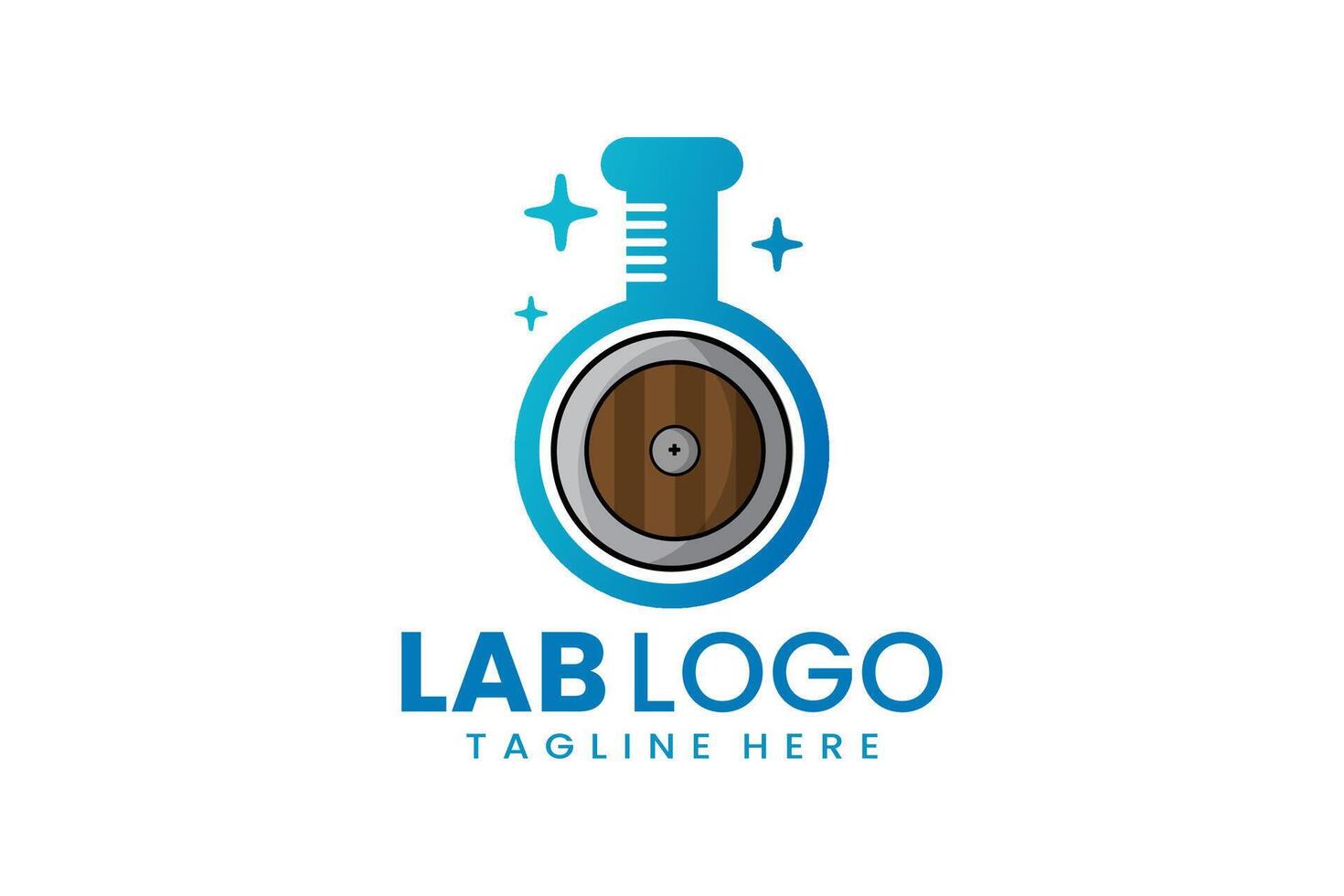 plano moderno sencillo proteger laboratorio logo modelo icono símbolo diseño ilustración vector