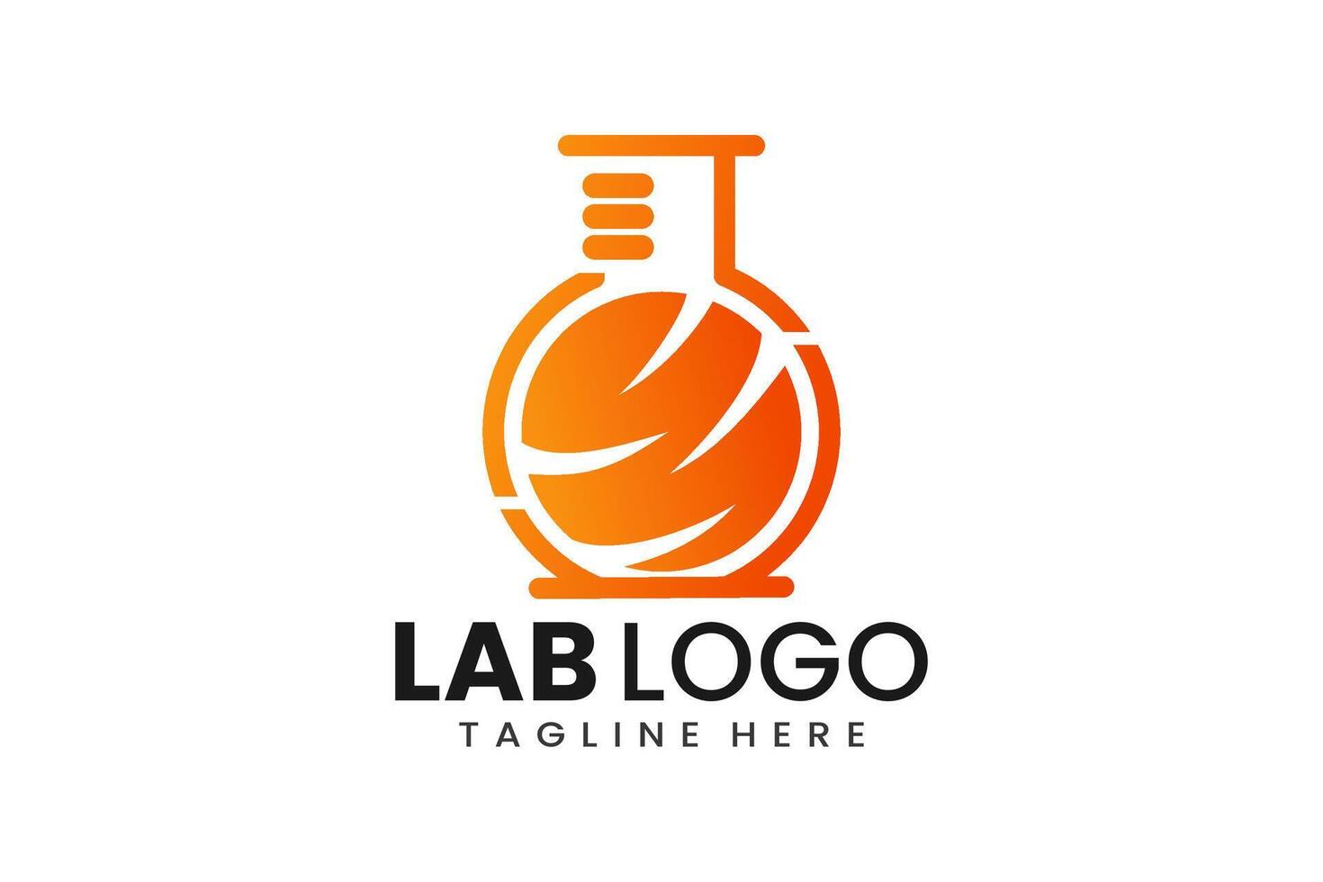 Flat modern simple orange liquid laboratory logo template icon symbol design illustration vector