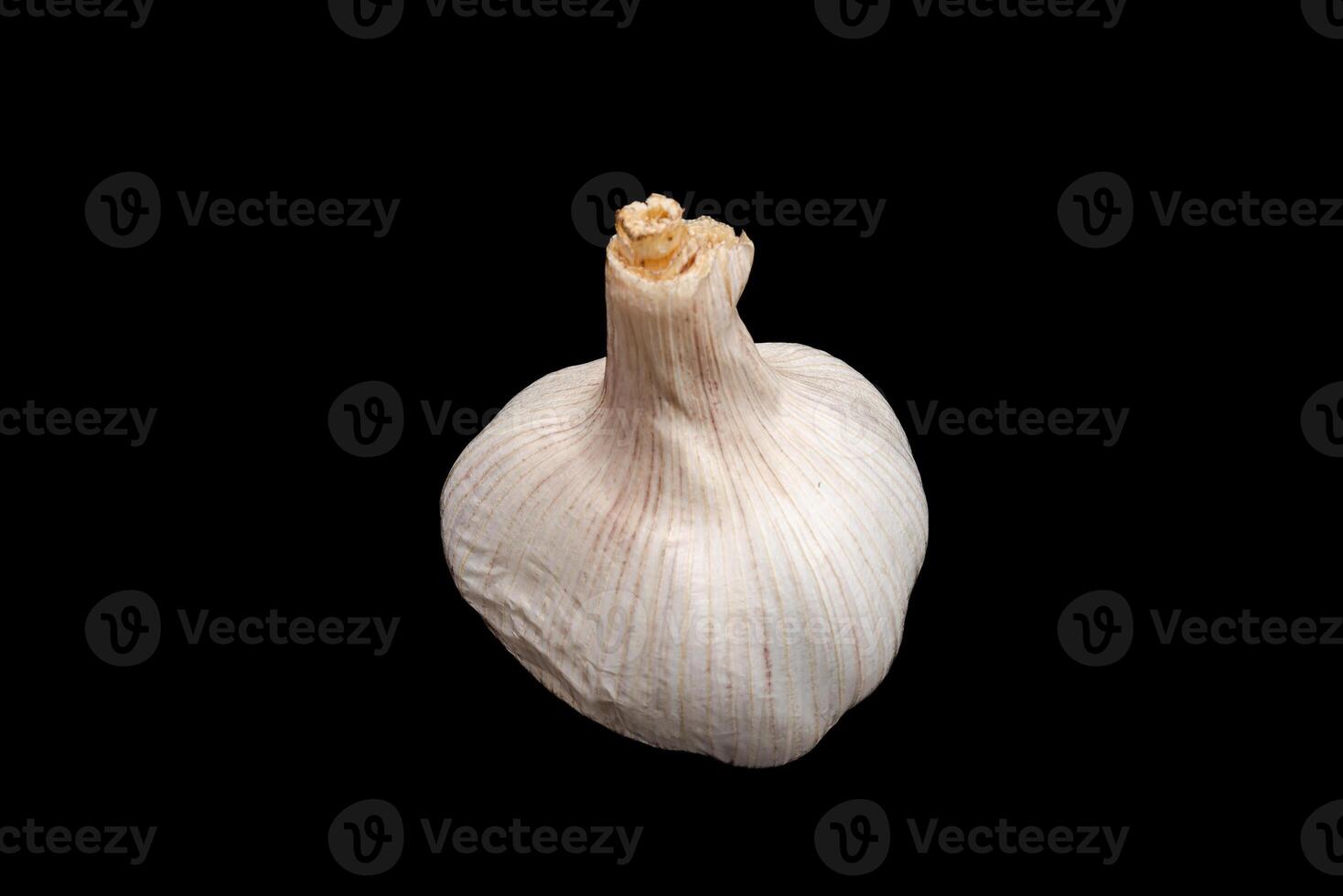 Isolated garlic with black background photo