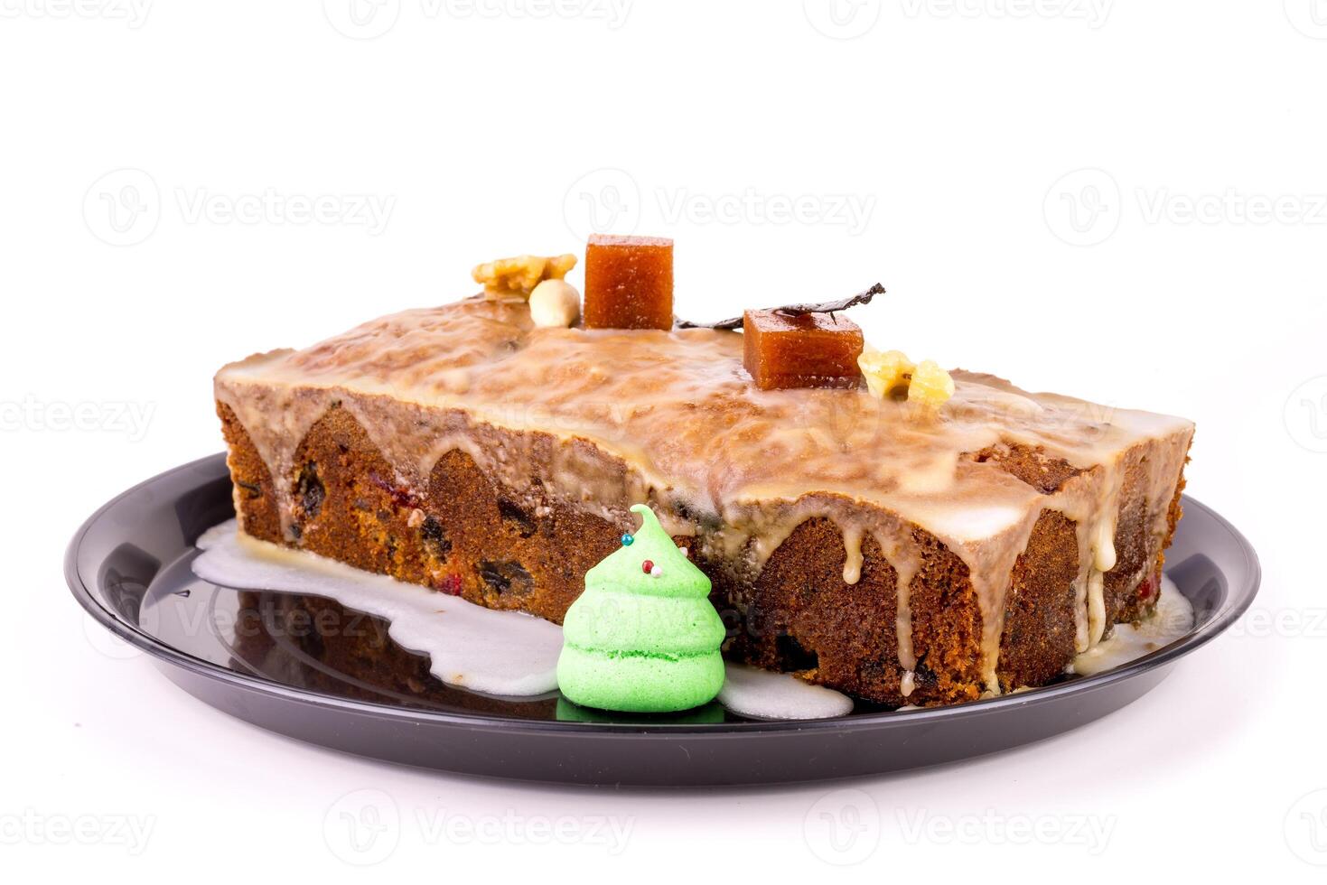 Traditional christmas season fruit cake photo