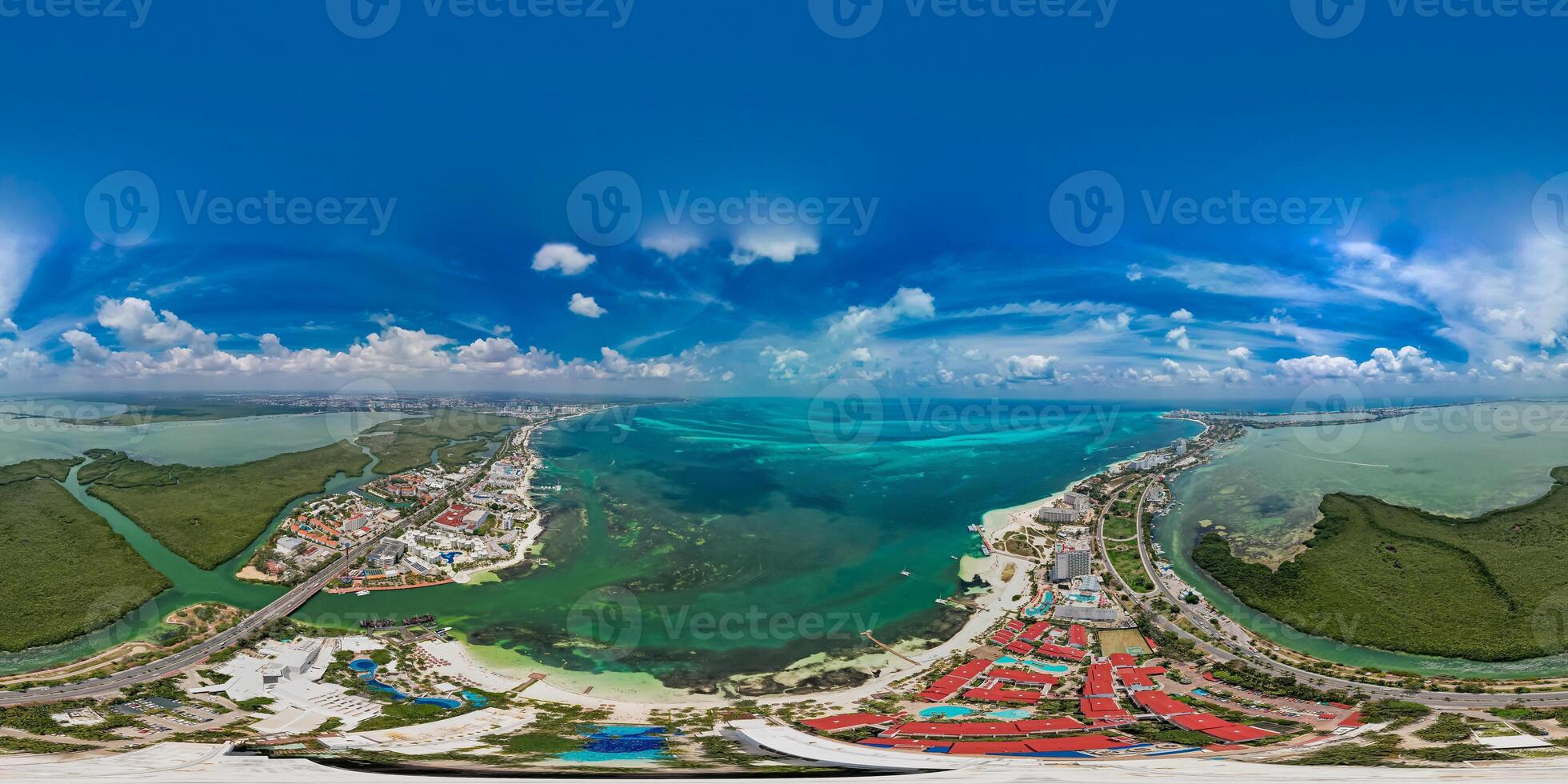 aéreo ver de cancun hotel zona, mexico foto