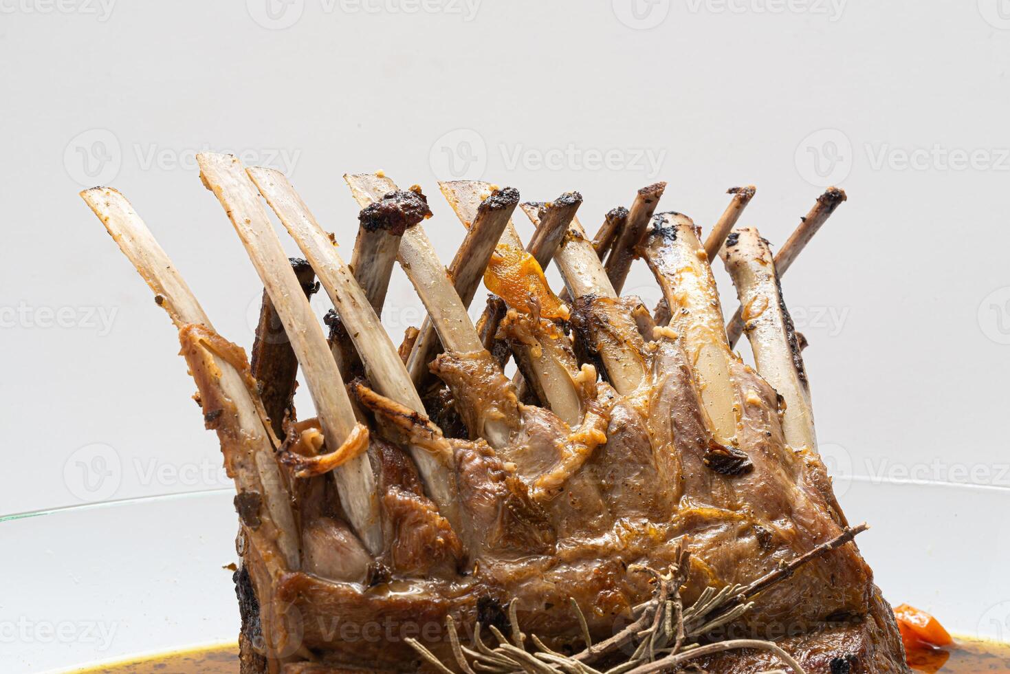 Lamb ribs in white background photo