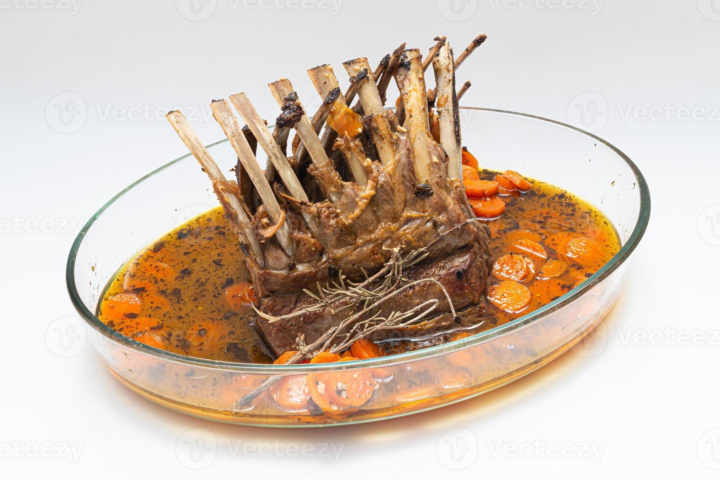 Lamb ribs in white background photo