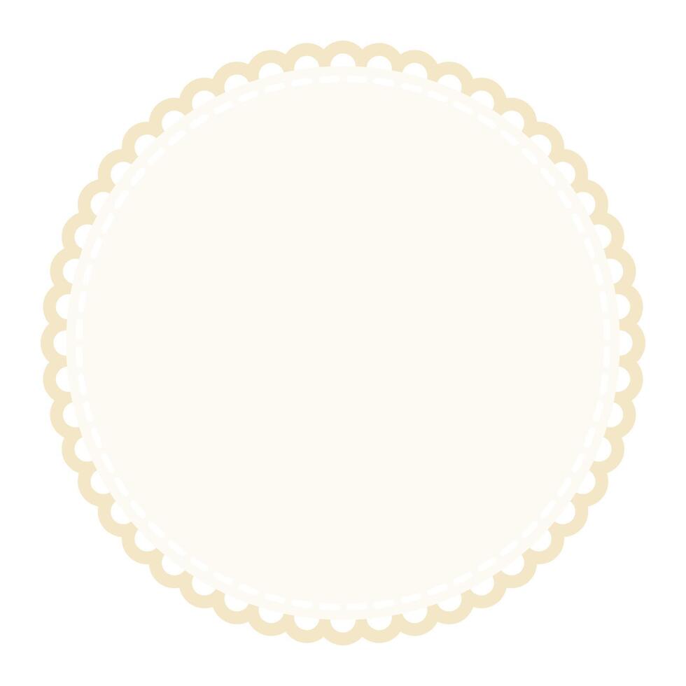 Subtle and Sophisticated Circular Blank Light Brown Sticker Label Design Element vector