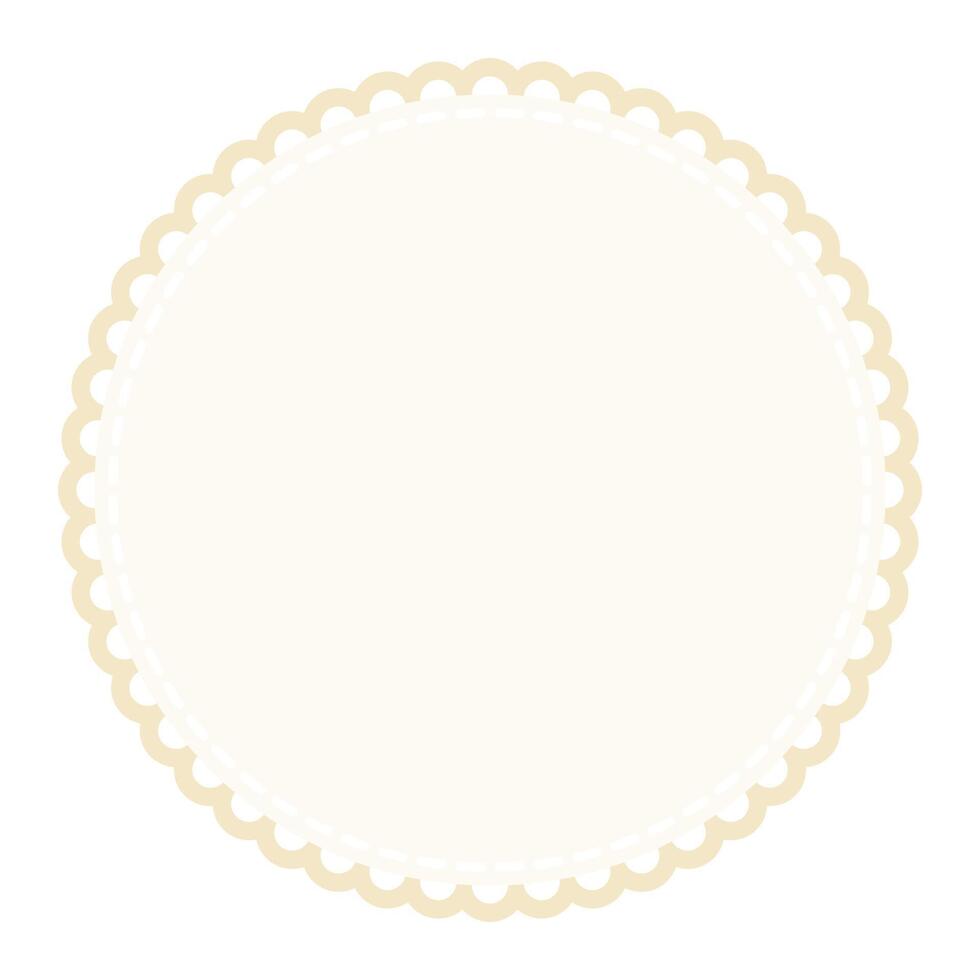 Subtle and Sophisticated Circular Blank Light Brown Sticker Label Design Element vector