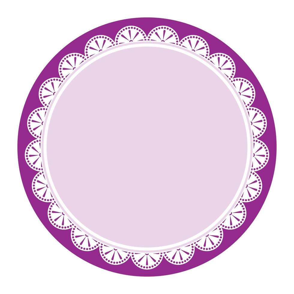 Simple Classic Purple Circle Shape with Decorative Round Patterns Design vector