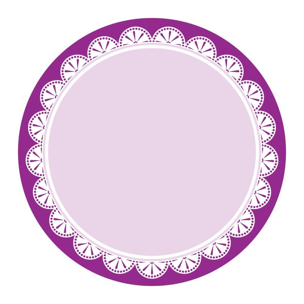 Simple Classic Purple Circle Shape with Decorative Round Patterns Design vector