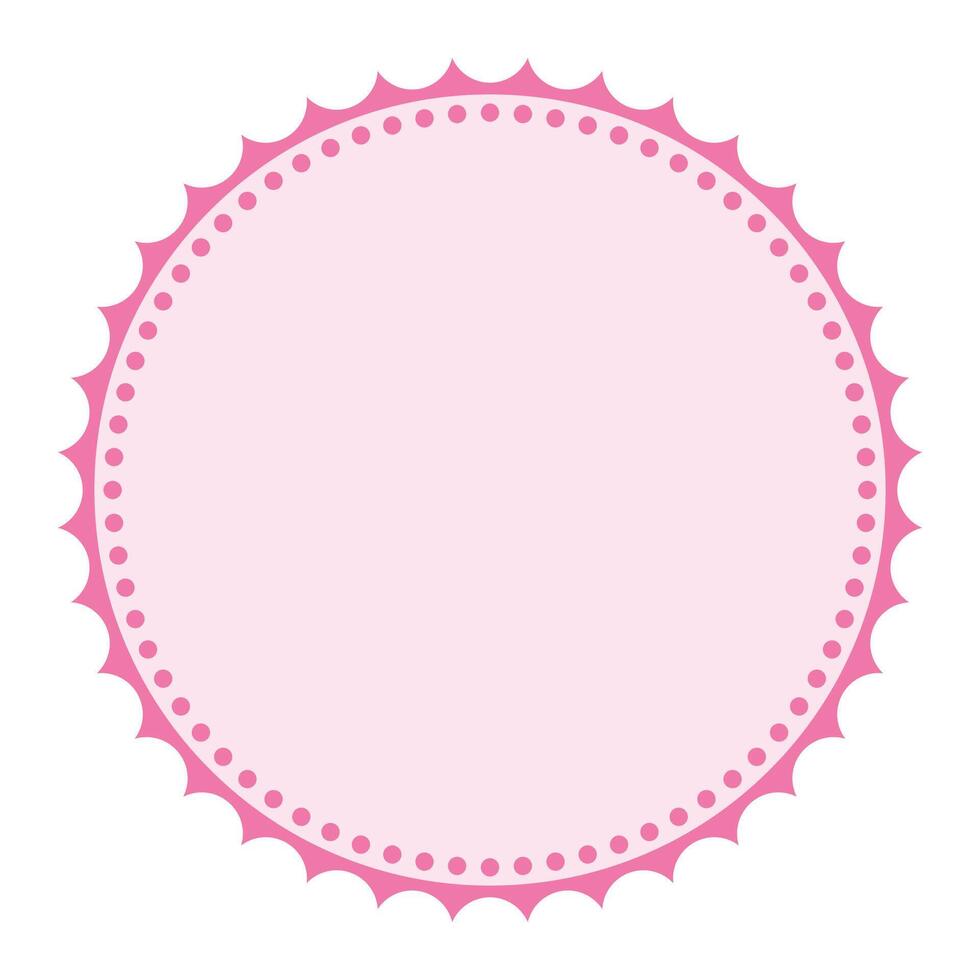 Elegant Pink Round Detailed Packaging Classic Blank Sticker Badge Blank Background Design vector